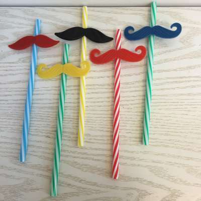 Food grade fancy reusable mustache drinking straws for party bar