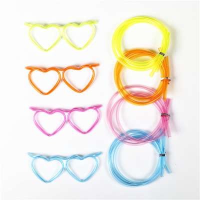 funny heart shaped glasses drinking straw