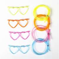 funny heart shaped glasses drinking straw