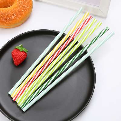 promotion gifts plastic straight drinking straw with double color