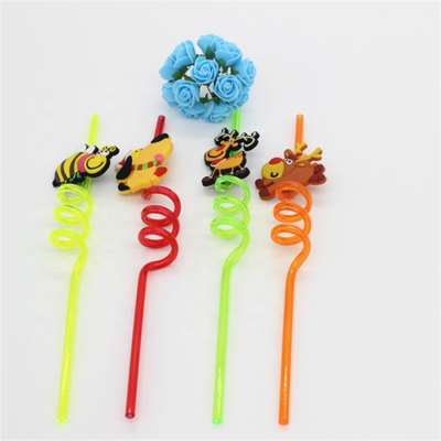 cute hello kitty design plastic spiral drinking straws for Disney