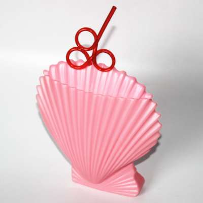 Wholesale Summer Beach Party Cups Seashell Drinking Cups With Straws