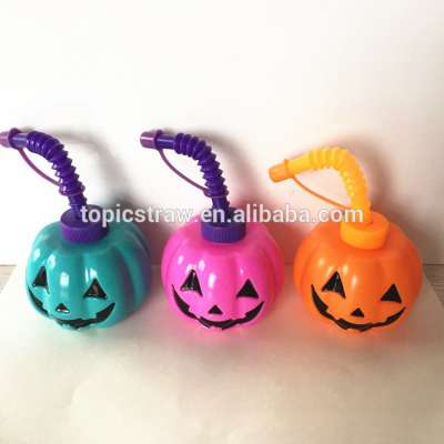 Novelty custom Halloween joyshaker bottles with flexible straws