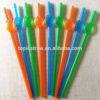 hard plastic reusable pineapple shaped bottle drinking straw