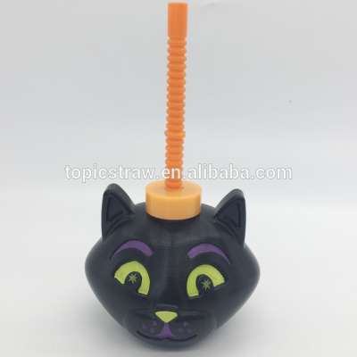 Halloween funny ghost shaped water bottle with straw