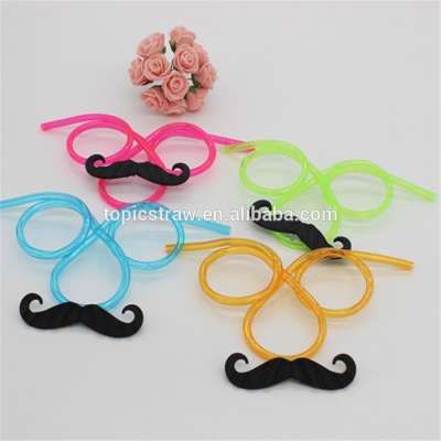 Wholesale crazy party nose glasses with mustache drinking straw