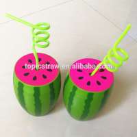 summer beach watermelon drinking cup with straw