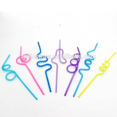 Fancy Curly shaped plastic Kids drinking straw Oem Available