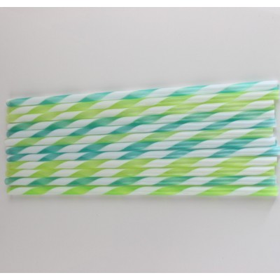 striped color plastic cocktail straws bar straws packing with PET box