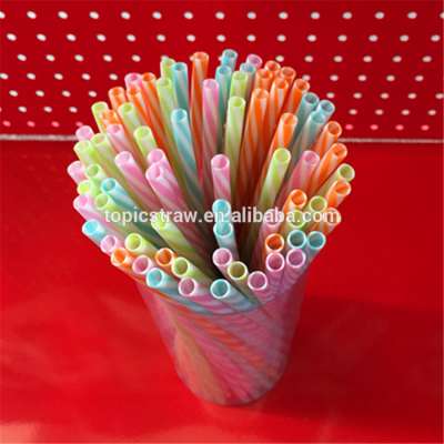 ECO-Friendly Striped Plastic Drinking Straws Double Colors