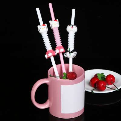 Fancy plastic hello kitty drinking straws